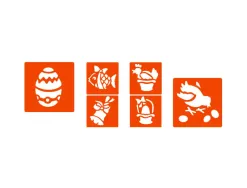 Pochoirs graine creative a dessiner paques plastiques lavables 6 unites assortis