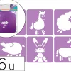 Pochoirs sodertex a la ferme en plastique incassable 5mm 140x140mm 6 pcs coloris assorti