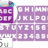 Pochoirs sodertex chiffres et lettres en plastique incassable 5mm 140x140mm 6 pcs coloris assorti