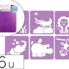 Pochoirs sodertex dans la savane en plastique incassable 5mm 140x140mm 6 pcs coloris assorti