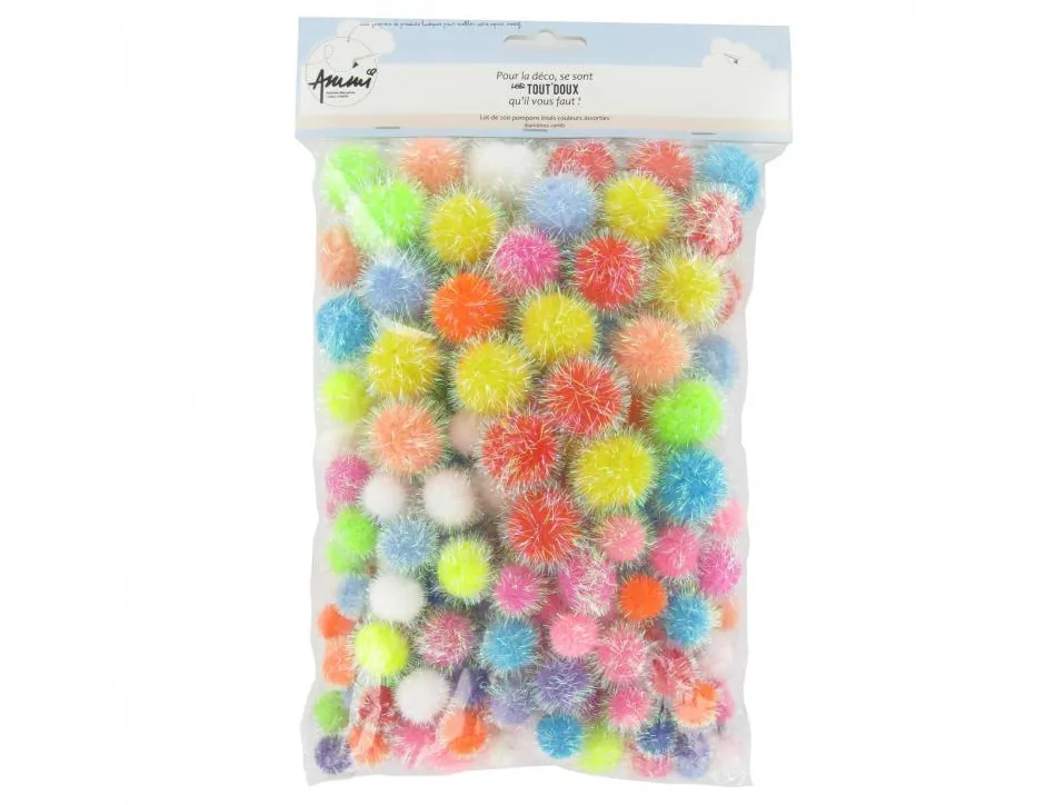 Pompon irise innspiro tailles et coloris assortis lot de 200 pieces