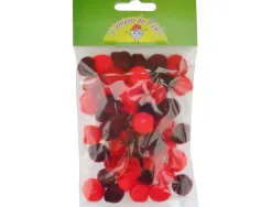 Pompons a la couleur graine creative 15 mm 45 pieces coloris rouge