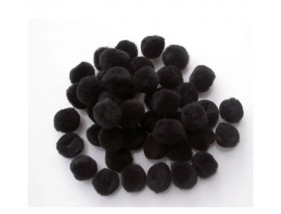 Pompons a la couleur graine creative 15 mm 45 pieces coloris noir
