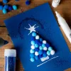 Pompons de couleur liderpapel diametre 1,5cm coloris nuances bleu assortis sachet 80 unites