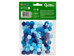 Pompons de couleur liderpapel diametre 1,5cm coloris nuances bleu assortis sachet 80 unites
