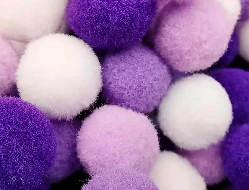 Pompons de couleur liderpapel diametre 1,5cm coloris nuances violet assortis sachet 80 unites