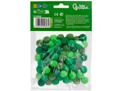 Pompons de couleur liderpapel diametre 1,5cm coloris nuances vert assortis sachet 80 unites
