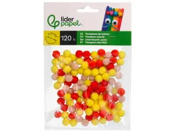 Pompons de couleur liderpapel diametre 1cm coloris nuances vifs assortis sachet 120 unites