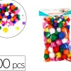 Pompons sodertex metallises polypropylene 200 pcs 3 tailles 9 coloris