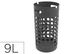 Porte parapluie unilux slim polypropylene socle metal feutrine protection 2 crochets internes capacite 9 parapluies noir