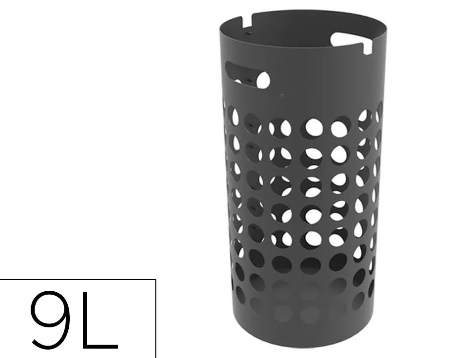 Porte parapluie unilux slim polypropylene socle metal feutrine protection 2 crochets internes capacite 9 parapluies noir