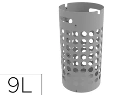 Porte parapluie unilux slim polypropylene socle metal feutrine protection 2 crochets internes capacite 9 parapluies gris