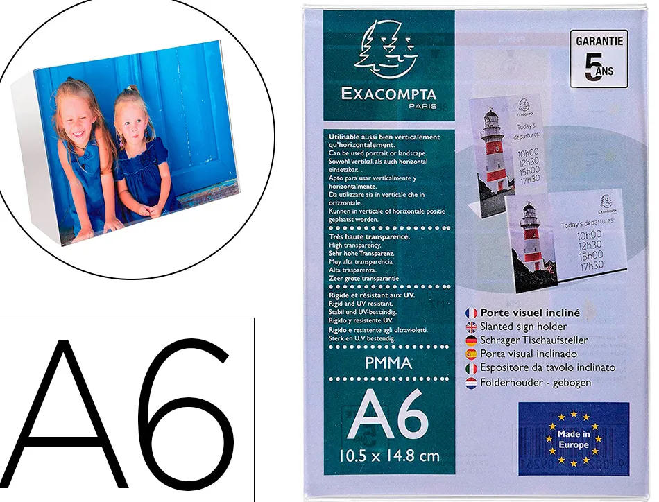 Porte visuel exacommpta a6 incline vertical ou horizontal cristal