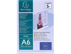 Porte visuel exacompta a6 droit vertical cristal