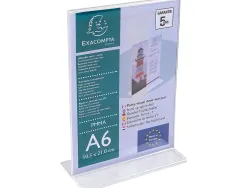 Porte visuel exacompta a6 droit vertical cristal