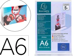 Porte visuel exacompta a6 droit vertical cristal