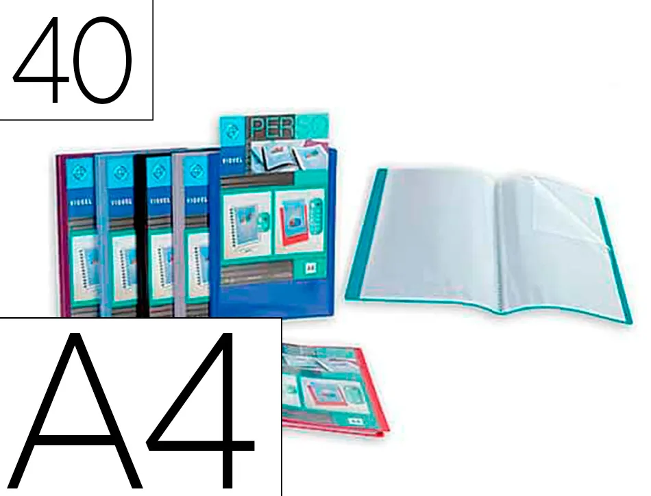 Porte vues essentiel recycle personnalisable 40 vues polypropylene a4 coloris assortis