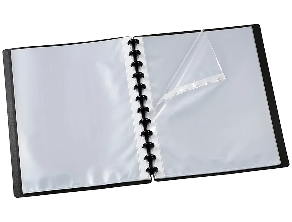 Porte vues geode essentiel recycle personnalisable 60 vues polypropylene a4 maxi coloris noir