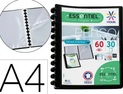 Porte vues geode essentiel recycle personnalisable 60 vues polypropylene a4 maxi coloris noir
