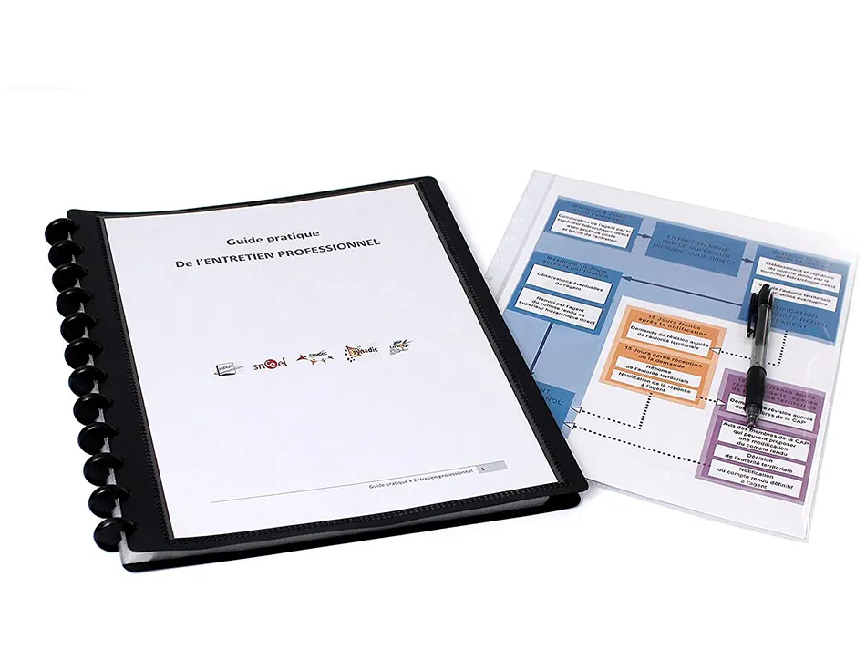 Porte vues geode essentiel recycle personnalisable 60 vues polypropylene a4 maxi coloris noir