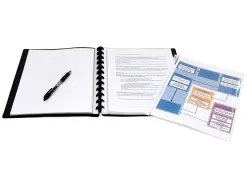 Porte vues geode essentiel recycle personnalisable 60 vues polypropylene a4 maxi coloris noir