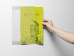 Porte-affiche durable a4 adhesif pet recycle coloris transparent