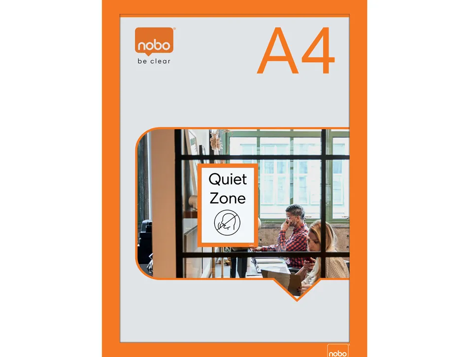 Porte-affiche nobo magnetique autocollant a4 cadre coloris orange