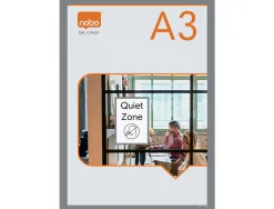 Porte-affiche nobo magnetique autocollant a3 cadre coloris gris