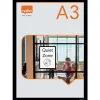 Porte-affiche nobo magnetique autocollant a3 cadre coloris noir