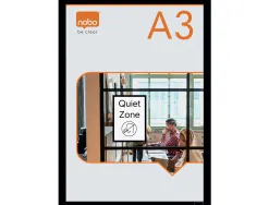 Porte-affiche nobo magnetique autocollant a3 cadre coloris noir