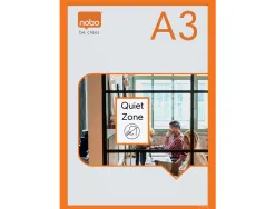Porte-affiche nobo magnetique autocollant a3 cadre coloris orange
