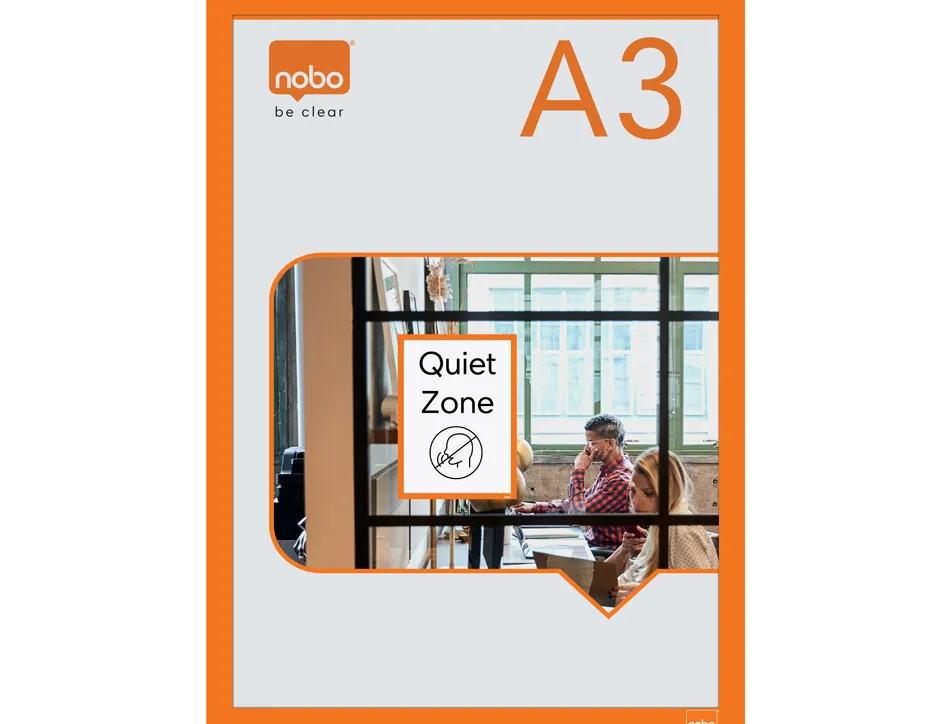 Porte-affiche nobo magnetique autocollant a3 cadre coloris orange