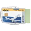 Porte-badge durable pour 2 cartes de securite format portrait ou paysage enrouleur lacet chainette 54x85mm 10 unites