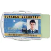Porte-badge durable sans attache polystyrene ferme pour 2 cartes 54x85mm coloris transparent boite 10 unites