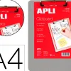 Porte-bloc apli aluminium a4 230x310mm clip fixateur