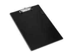 Porte-bloc jpc à pince pvc format a4+ standard avec porte-stylo coloris noir