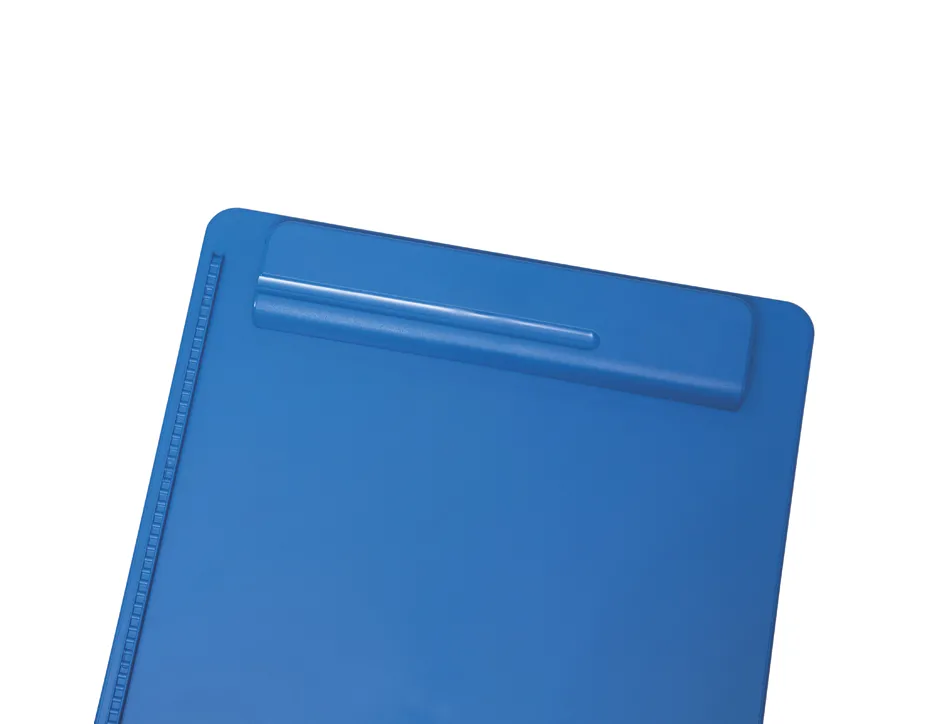 Porte-bloc maul go a4 plastique recycle porte-stylo integre dans pince coloris bleu