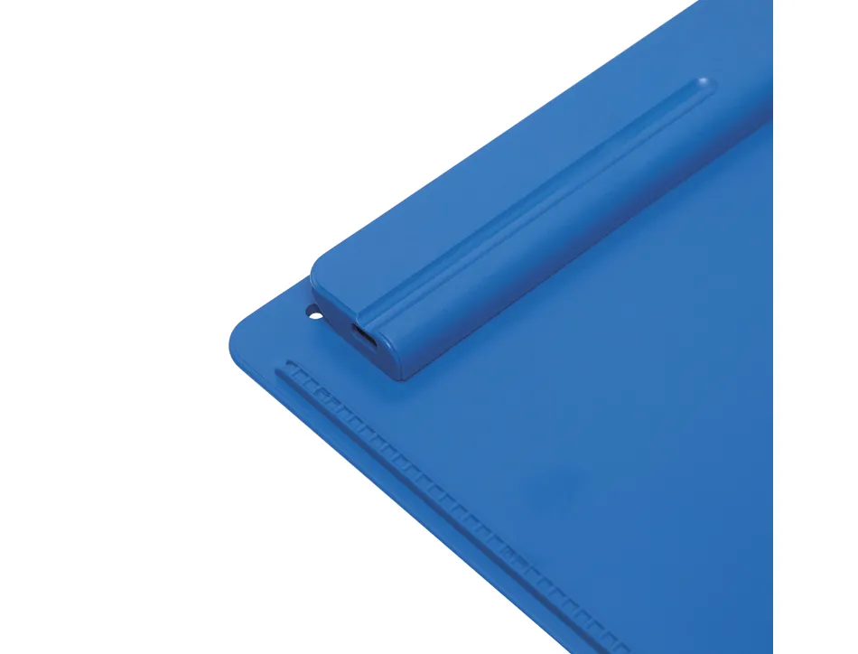 Porte-bloc maul go a4 plastique recycle porte-stylo integre dans pince coloris bleu