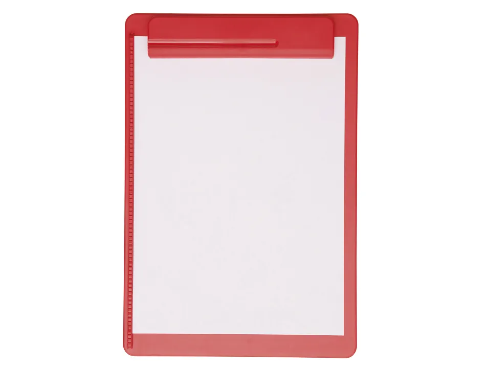 Porte-bloc maul go a4 plastique recycle porte-stylo integre dans pince coloris rouge