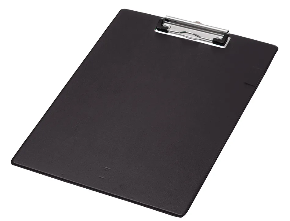 Porte-bloc q-connect carton recouvert pvc paisseur 3mm porte-stylo 220x310mm coloris noir