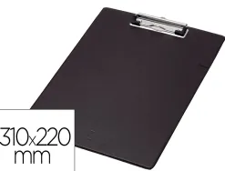 Porte-bloc q-connect carton recouvert pvc paisseur 3mm porte-stylo 220x310mm coloris noir