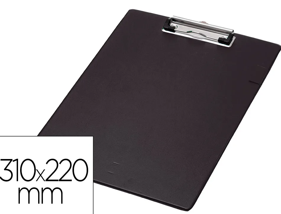 Porte-bloc q-connect carton recouvert pvc paisseur 3mm porte-stylo 220x310mm coloris noir