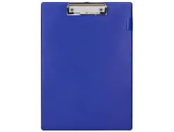Porte-bloc q-connect carton recouvert pvc épaisseur 3mm porte-stylo 220x310mm coloris bleu