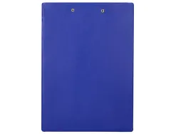 Porte-bloc q-connect carton recouvert pvc épaisseur 3mm porte-stylo 220x310mm coloris bleu