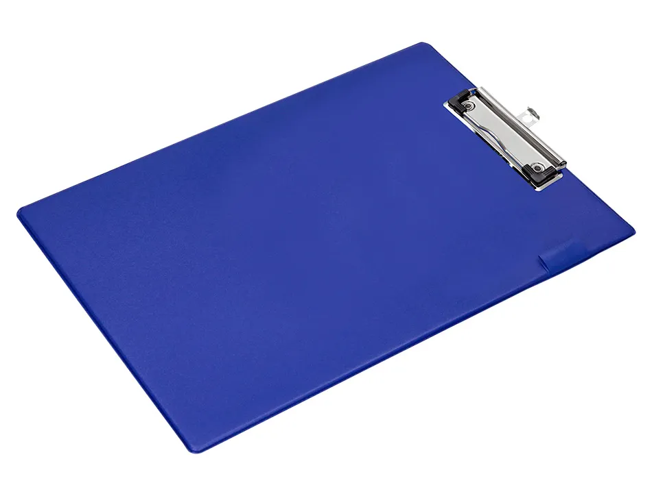 Porte-bloc q-connect carton recouvert pvc épaisseur 3mm porte-stylo 220x310mm coloris bleu