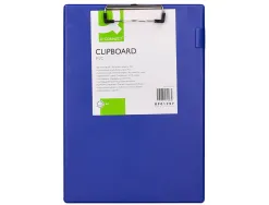 Porte-bloc q-connect carton recouvert pvc épaisseur 3mm porte-stylo 220x310mm coloris bleu