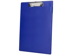Porte-bloc q-connect carton recouvert pvc épaisseur 3mm porte-stylo 220x310mm coloris bleu