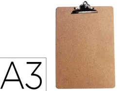 Porte-bloc q-connect carton extra rigide a3 pince métallique