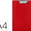Porte-bloc q-connect din a4 plastique 50% recycle epaisseur 2,1mm coloris rouge