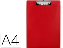 Porte-bloc q-connect din a4 plastique 50% recycle epaisseur 2,1mm coloris rouge